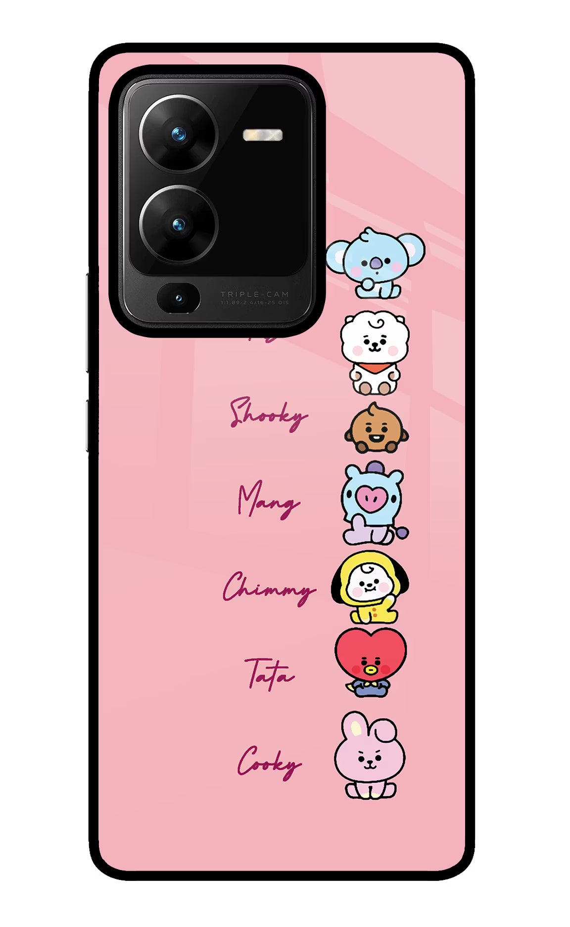 BTS names Vivo V25 Pro 5G Glass Case Back Cover by Casekaro