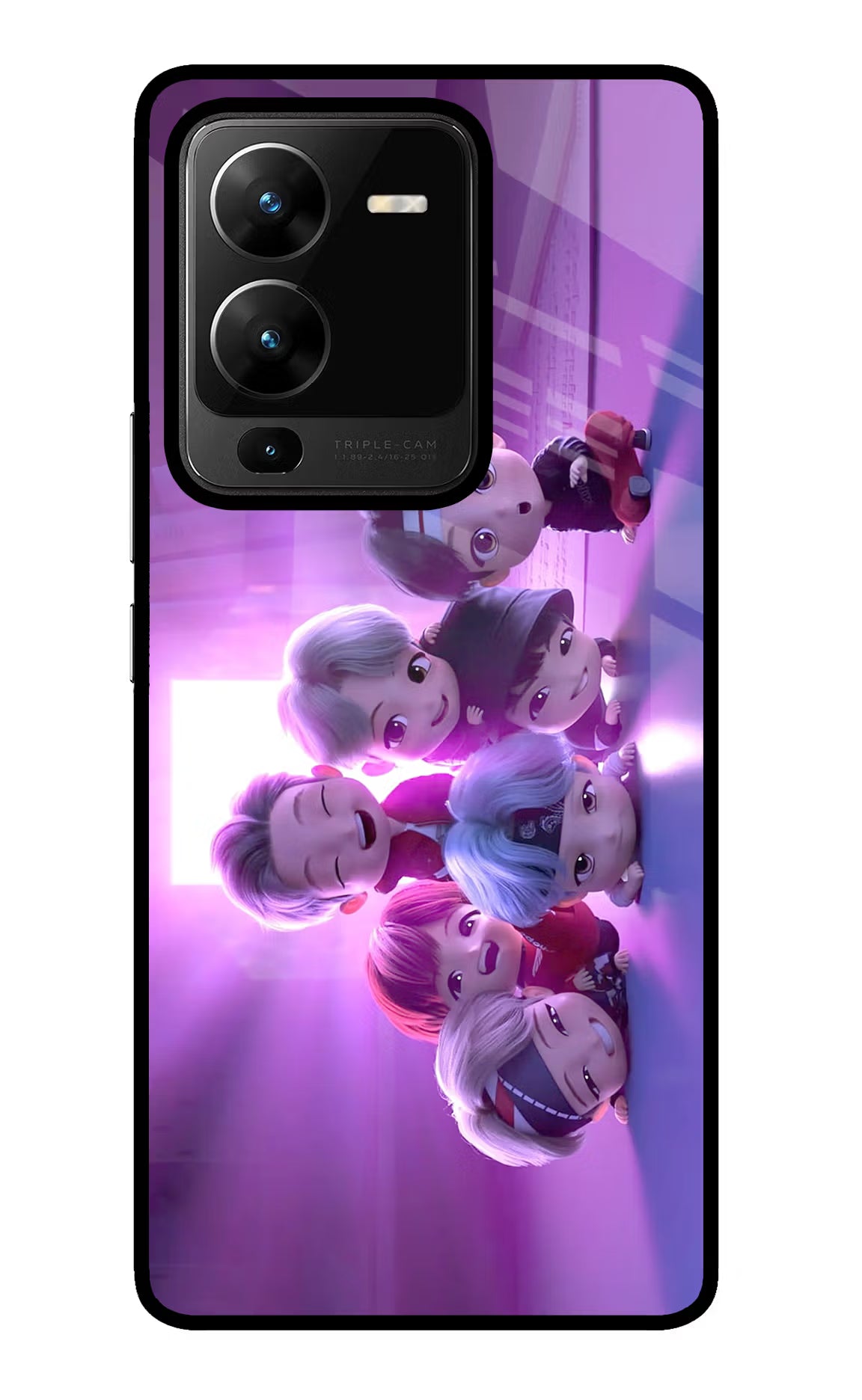 BTS Chibi Vivo V25 Pro 5G Glass Case Back Cover by Casekaro