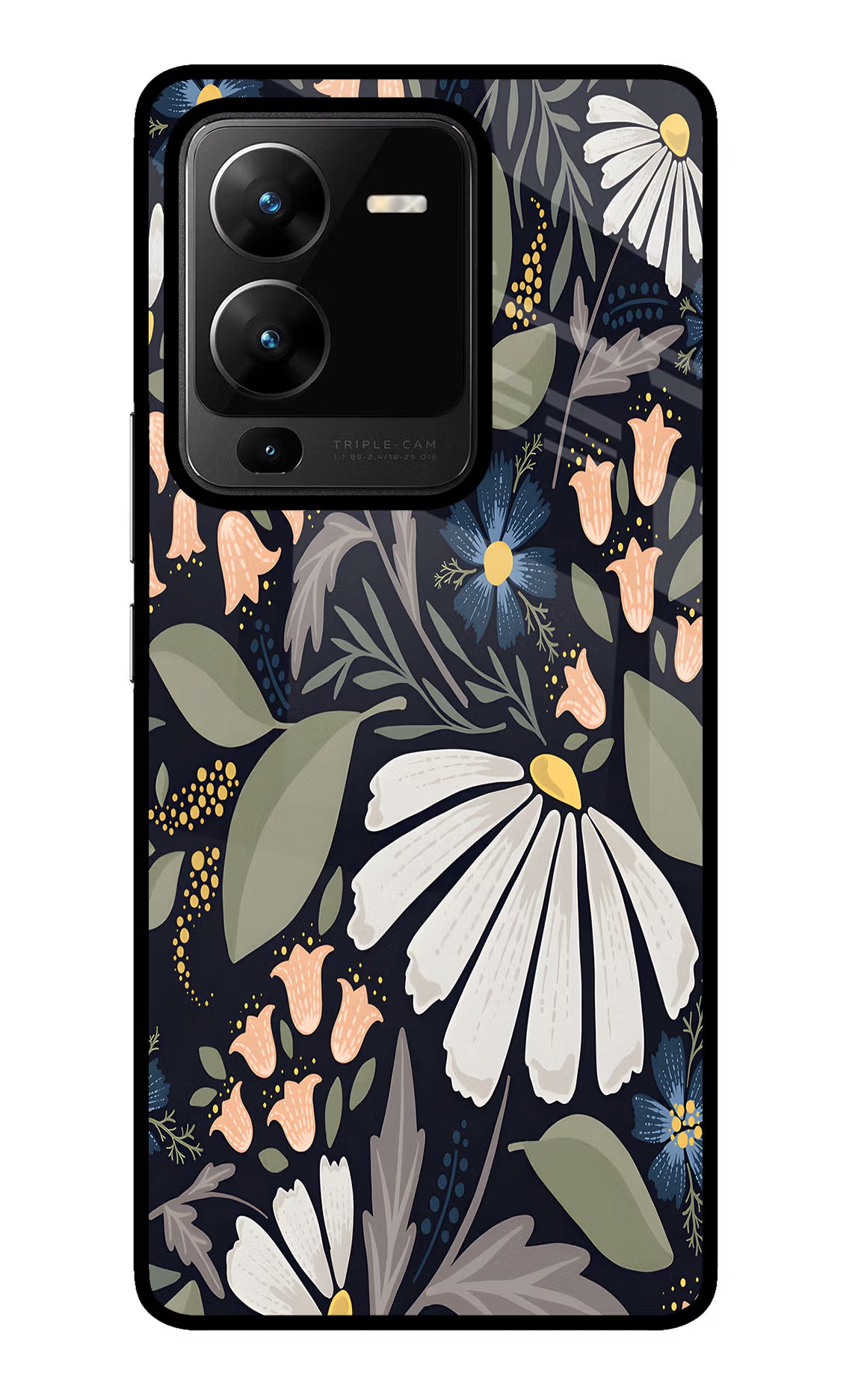 Flowers Art Vivo V25 Pro 5G Glass Case