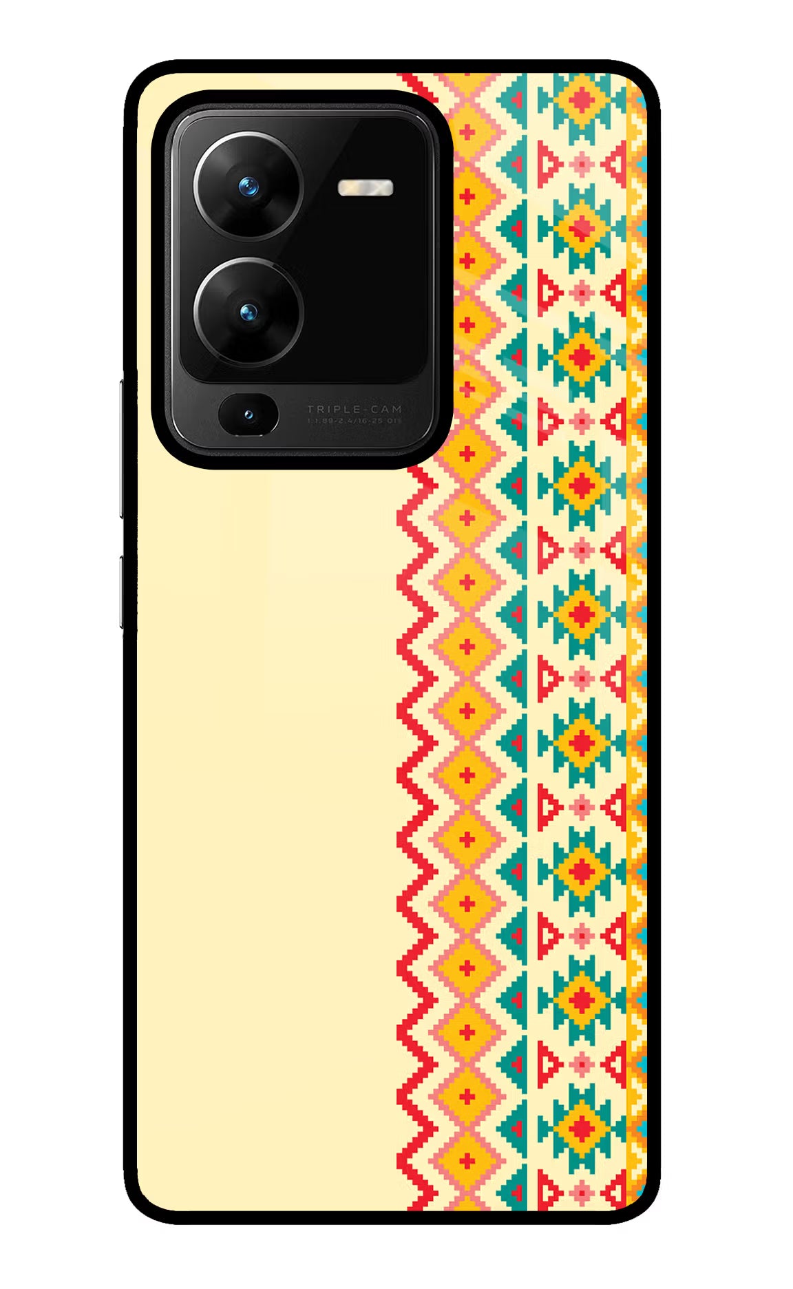Ethnic Seamless Vivo V25 Pro 5G Glass Case Back Cover by Casekaro