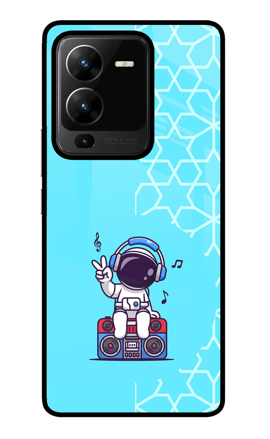 Cute Astronaut Chilling Vivo V25 Pro 5G Glass Case