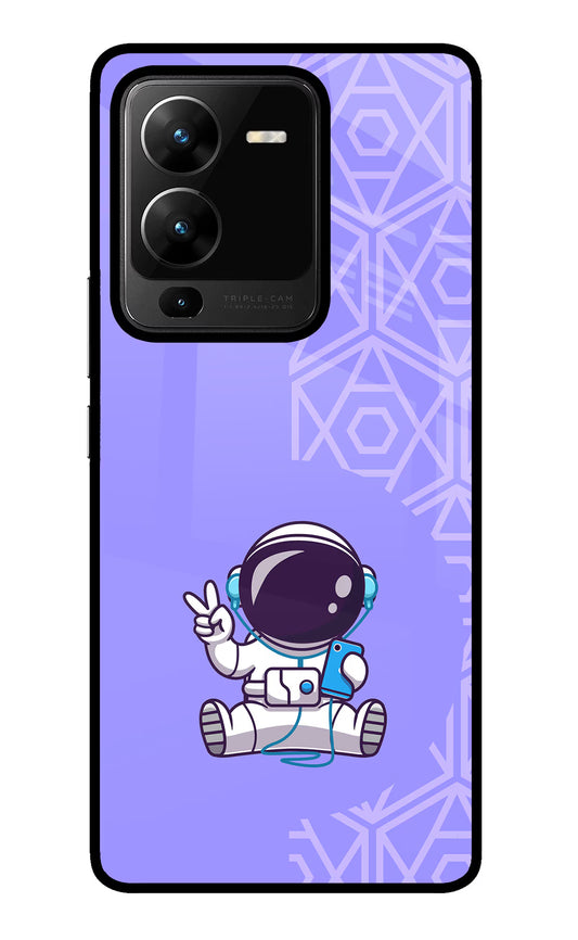 Cute Astronaut Chilling Vivo V25 Pro 5G Glass Case