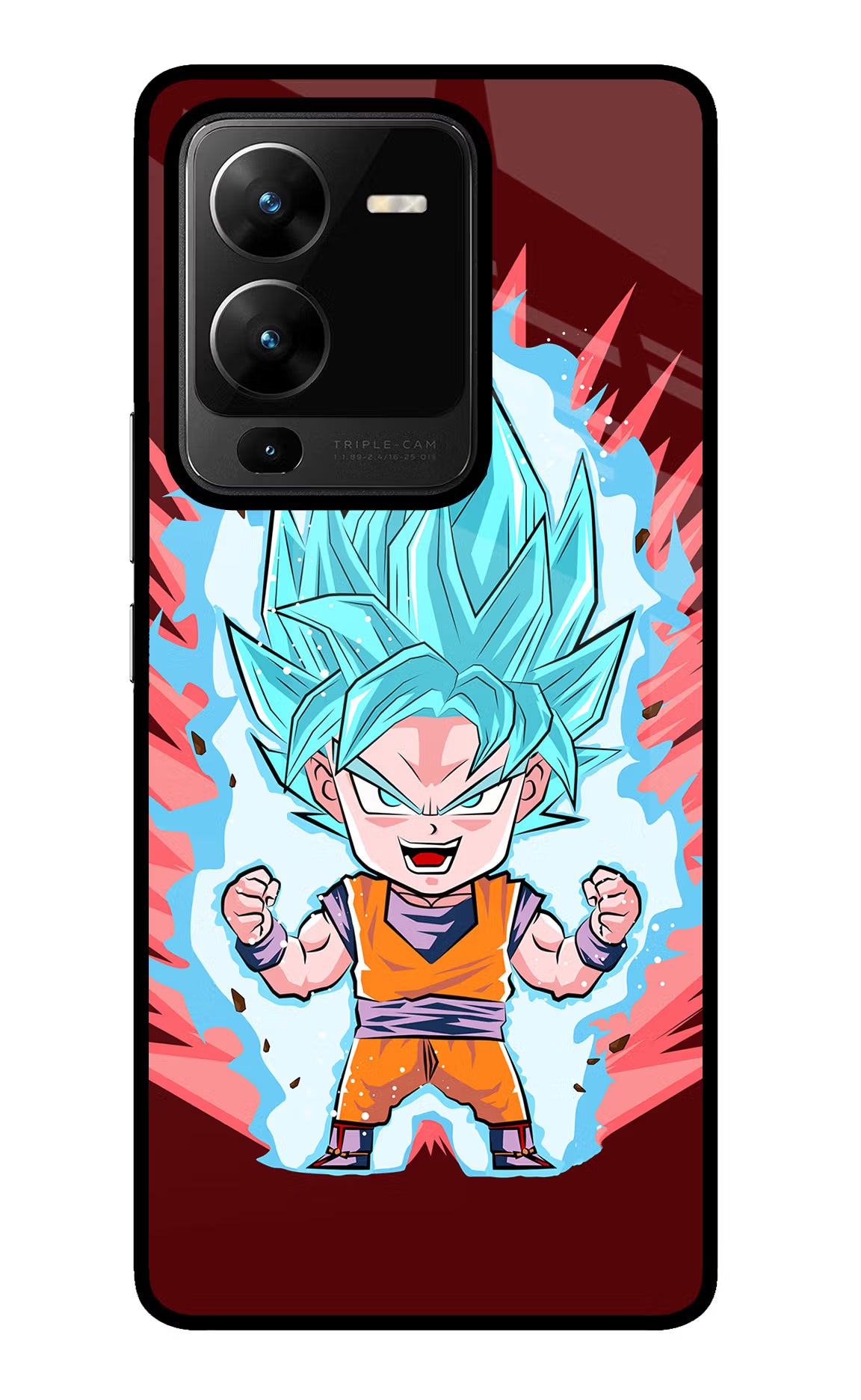 Goku Little Vivo V25 Pro 5G Glass Case Back Cover by Casekaro