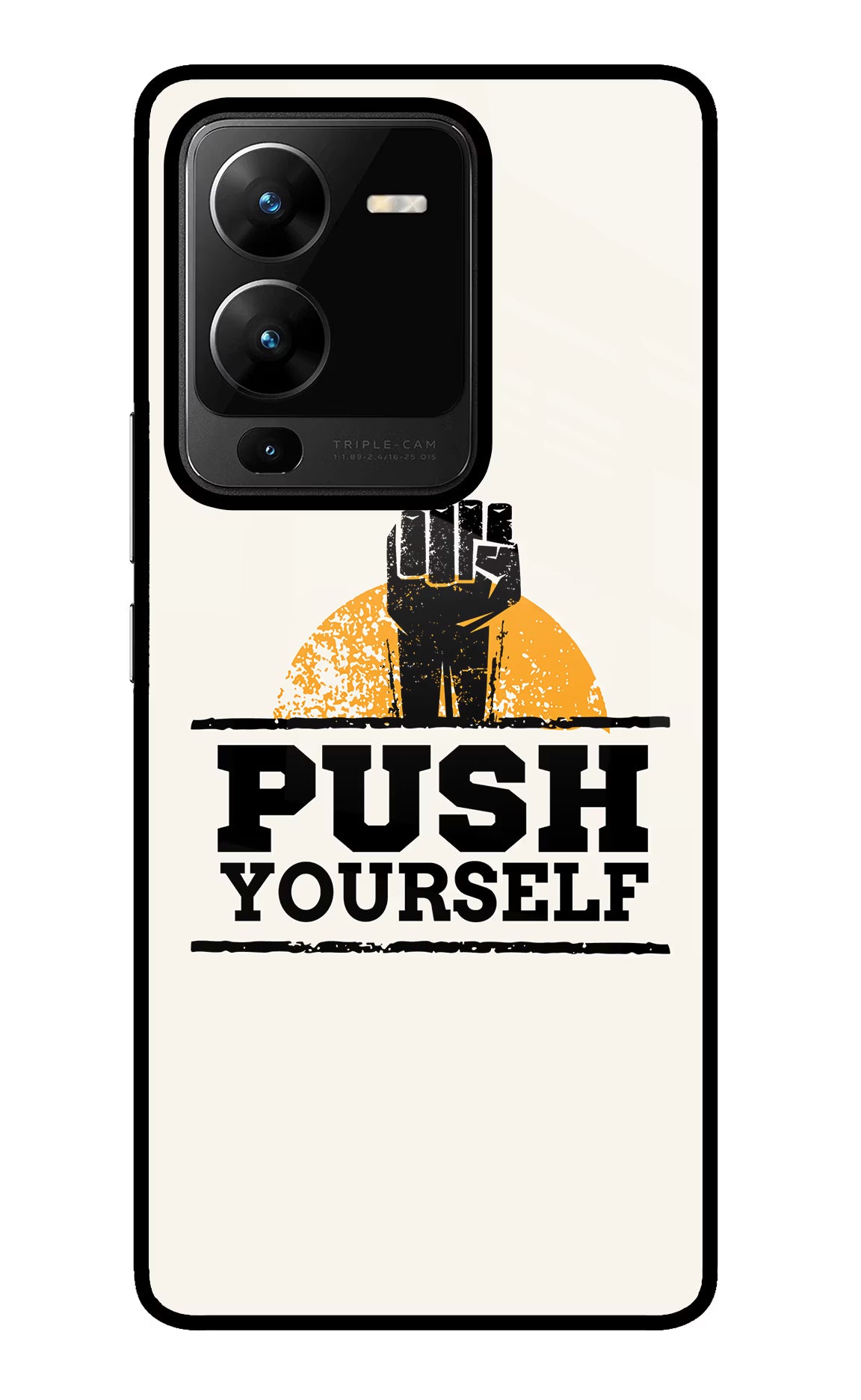 Push Yourself Vivo V25 Pro 5G Glass Case Back Cover by Casekaro