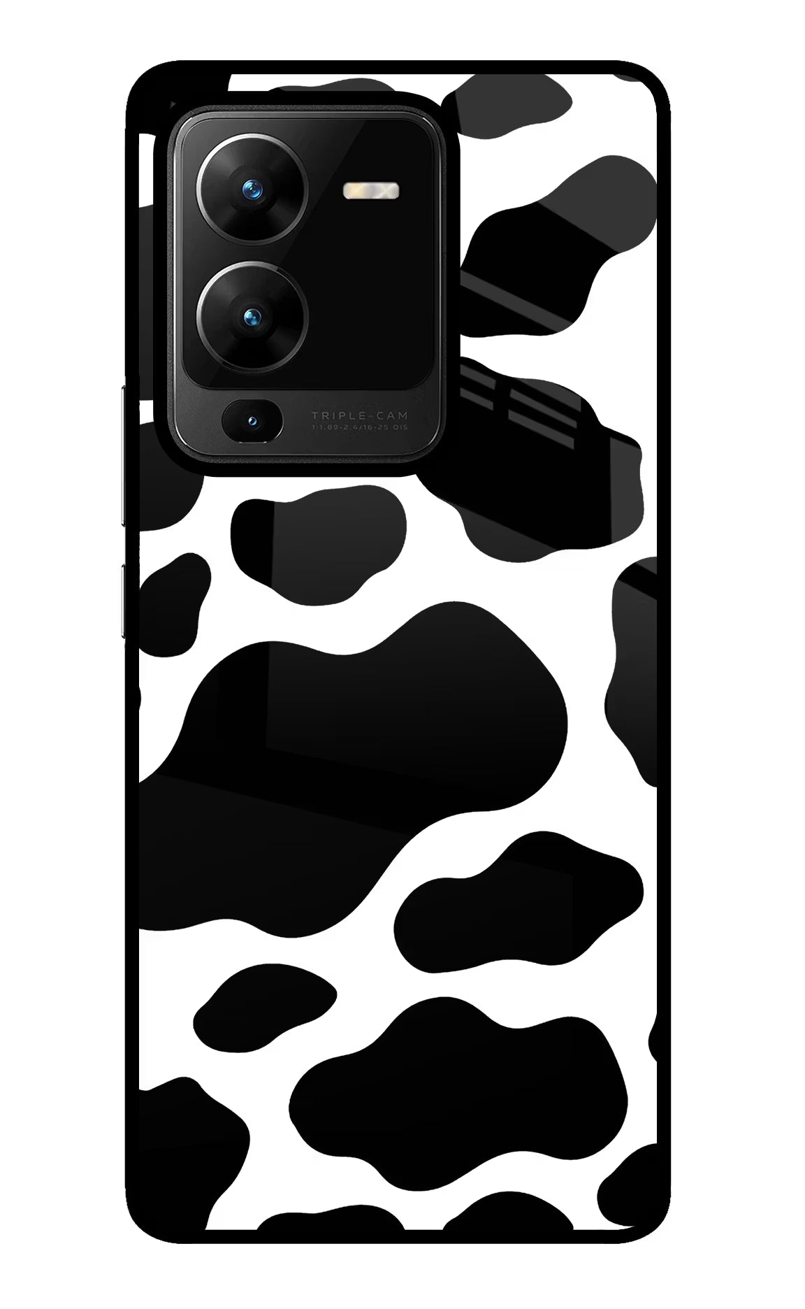 Cow Spots Vivo V25 Pro 5G Glass Case Back Cover by Casekaro