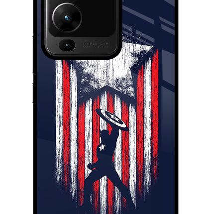 Captain America Marvel Art Vivo V25 Pro 5G Glass Case