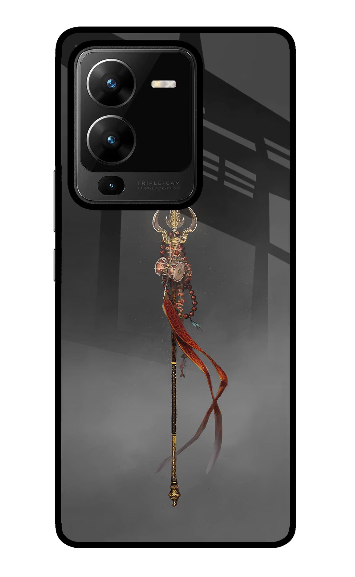 Shiv Trishul Vivo V25 Pro 5G Glass Case Back Cover by Casekaro