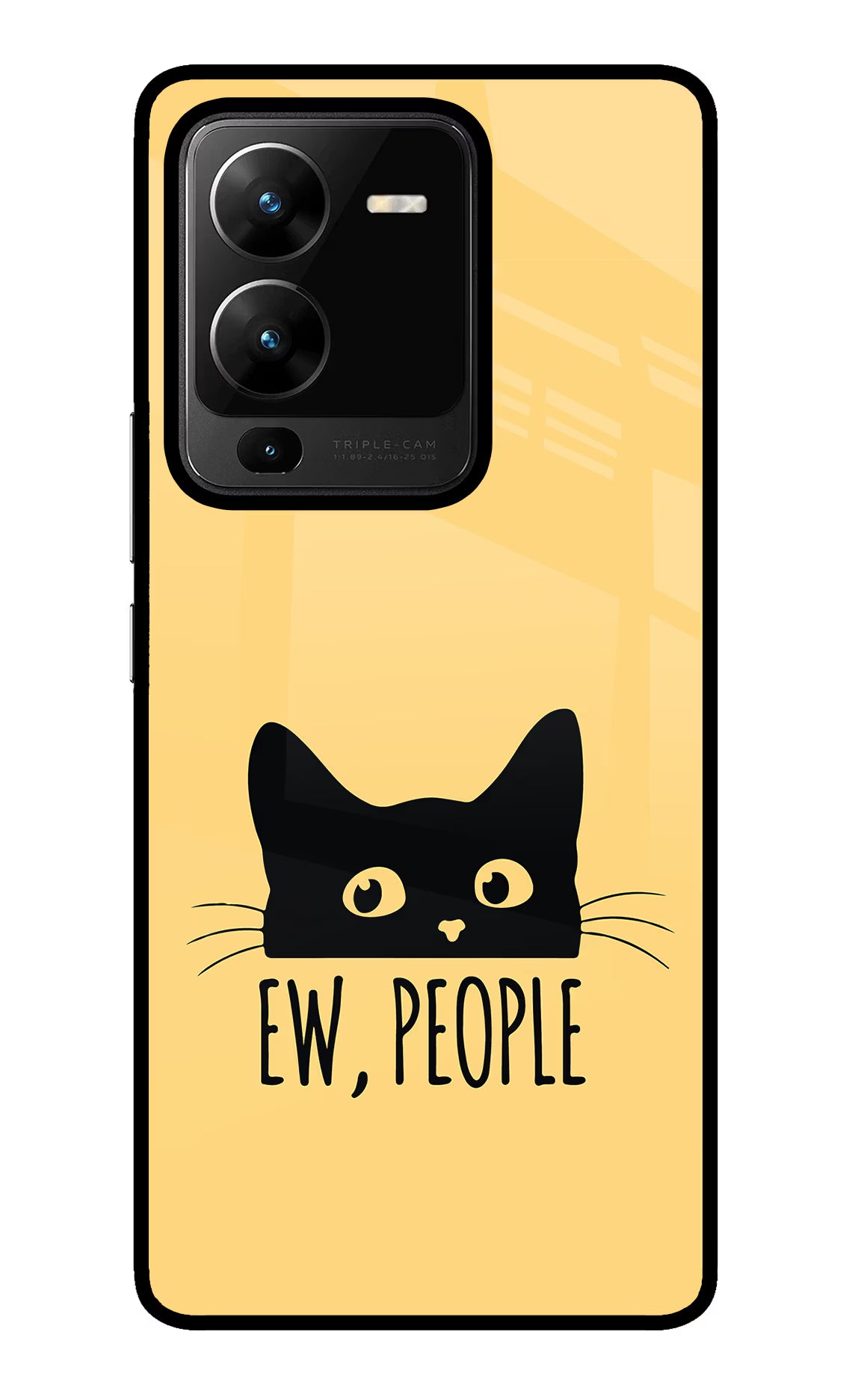 Ew People Catitude Vivo V25 Pro 5G Glass Case Back Cover by Casekaro
