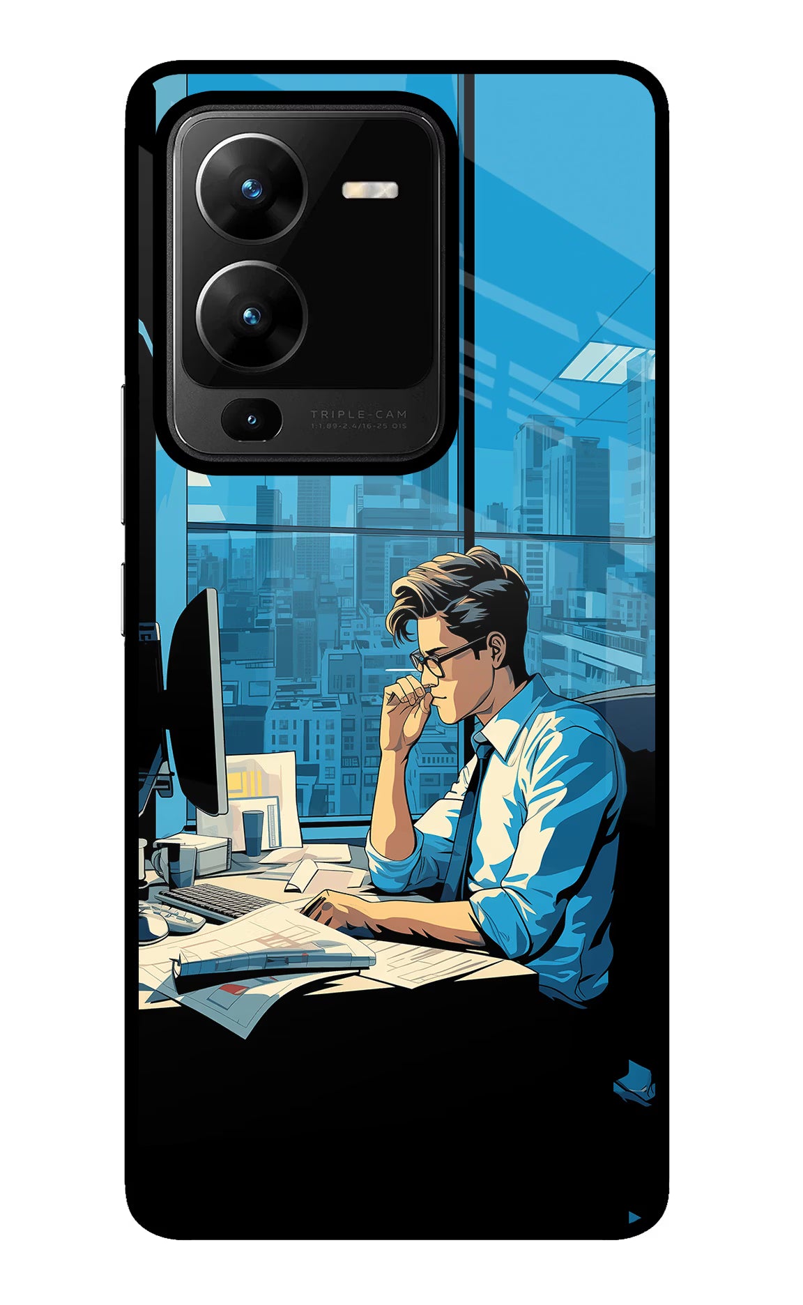 Focused Hustler (AI Generated) Vivo V25 Pro 5G Glass Case