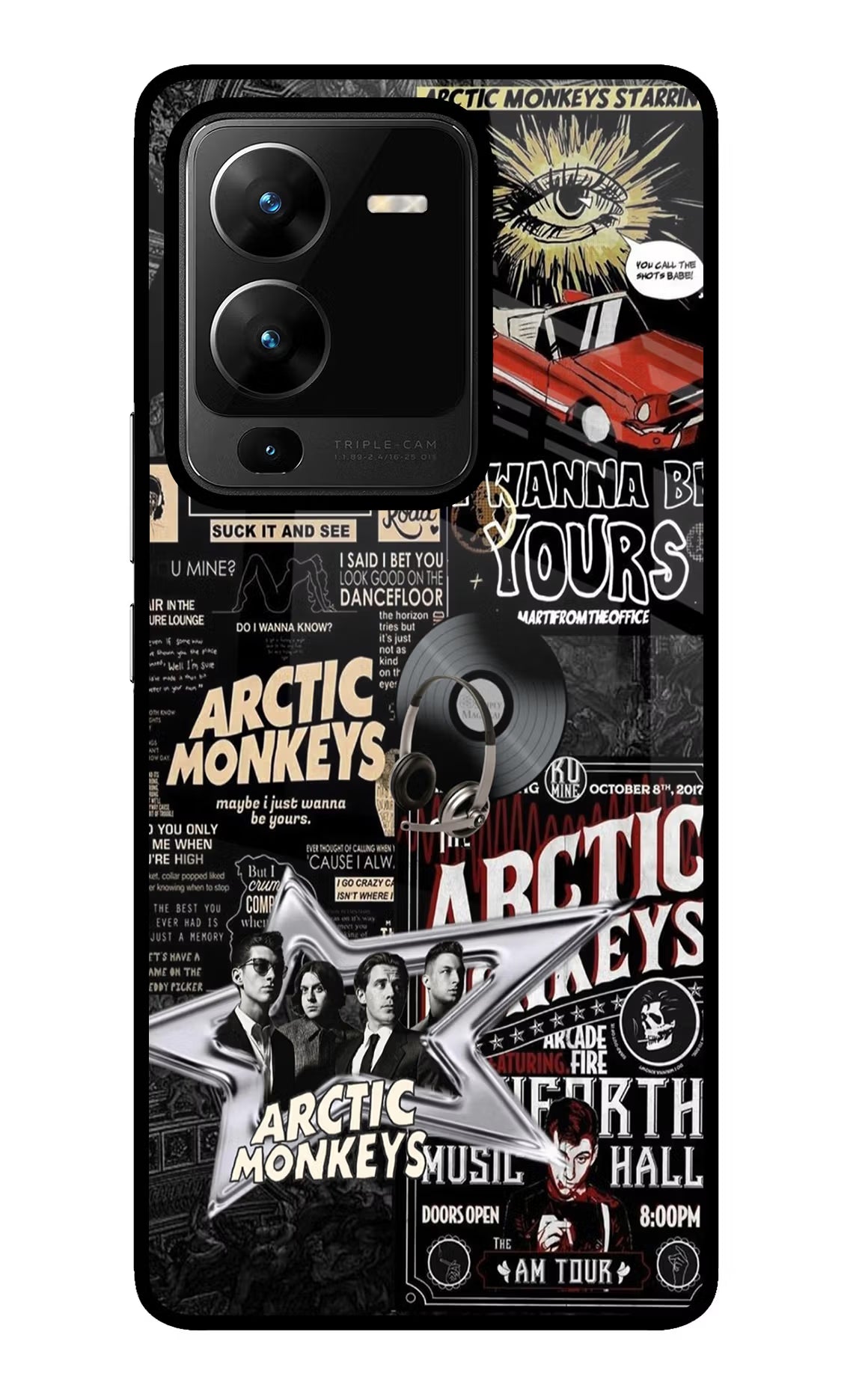 Arctic Monkeys Vivo V25 Pro 5G Glass Case Back Cover by Casekaro