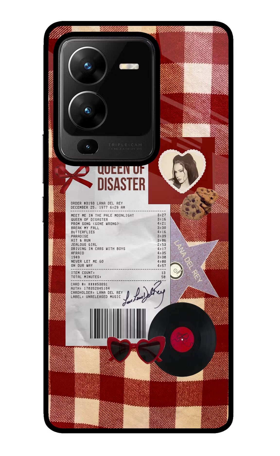 Queen of Disaster Vivo V25 Pro 5G Glass Case Back Cover by Casekaro
