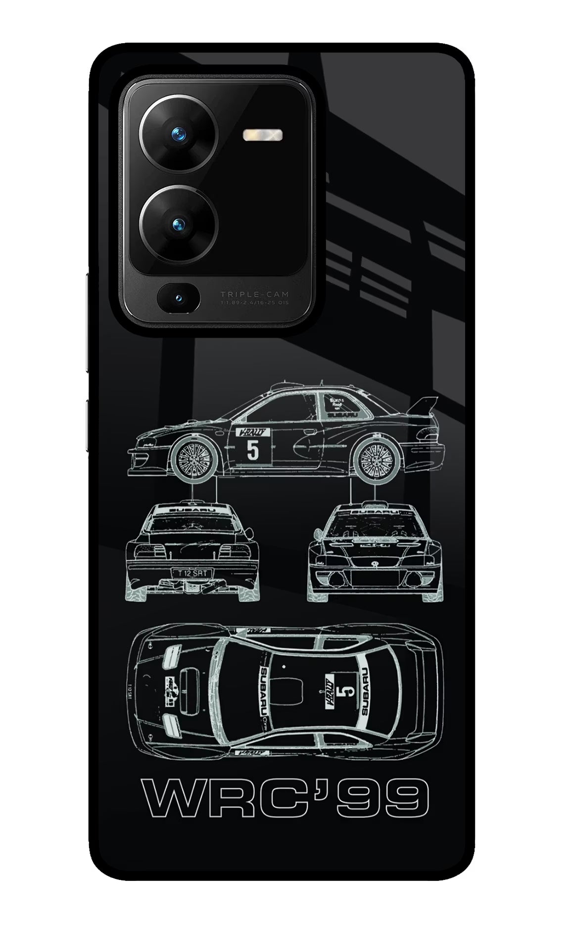 WRC'99 Vivo V25 Pro 5G Glass Case Back Cover by Casekaro