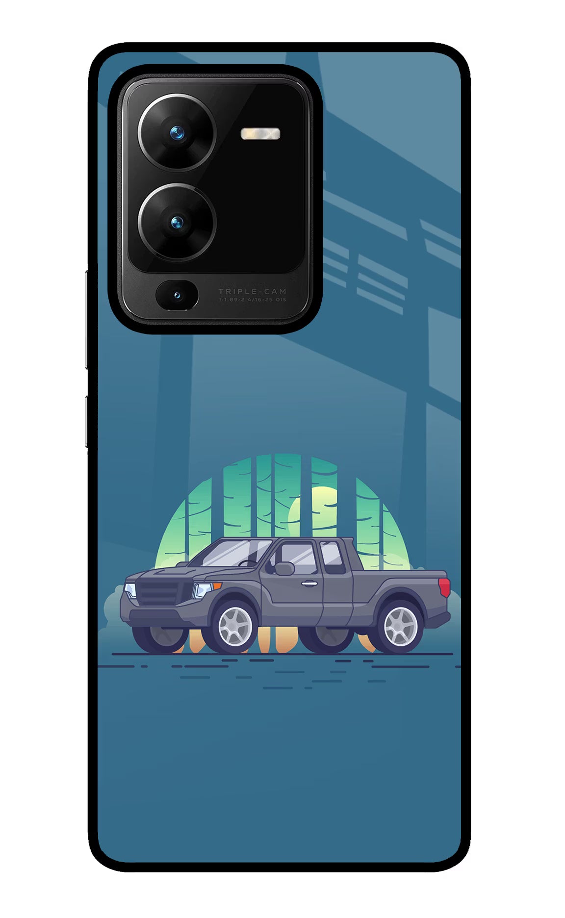 Retro Garage Vibe Vivo V25 Pro 5G Glass Case Back Cover by Casekaro