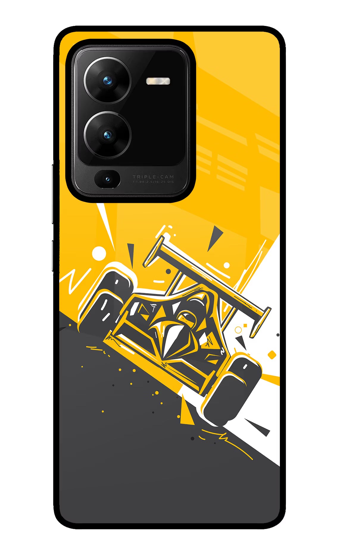 Track King Vivo V25 Pro 5G Glass Case Back Cover by Casekaro