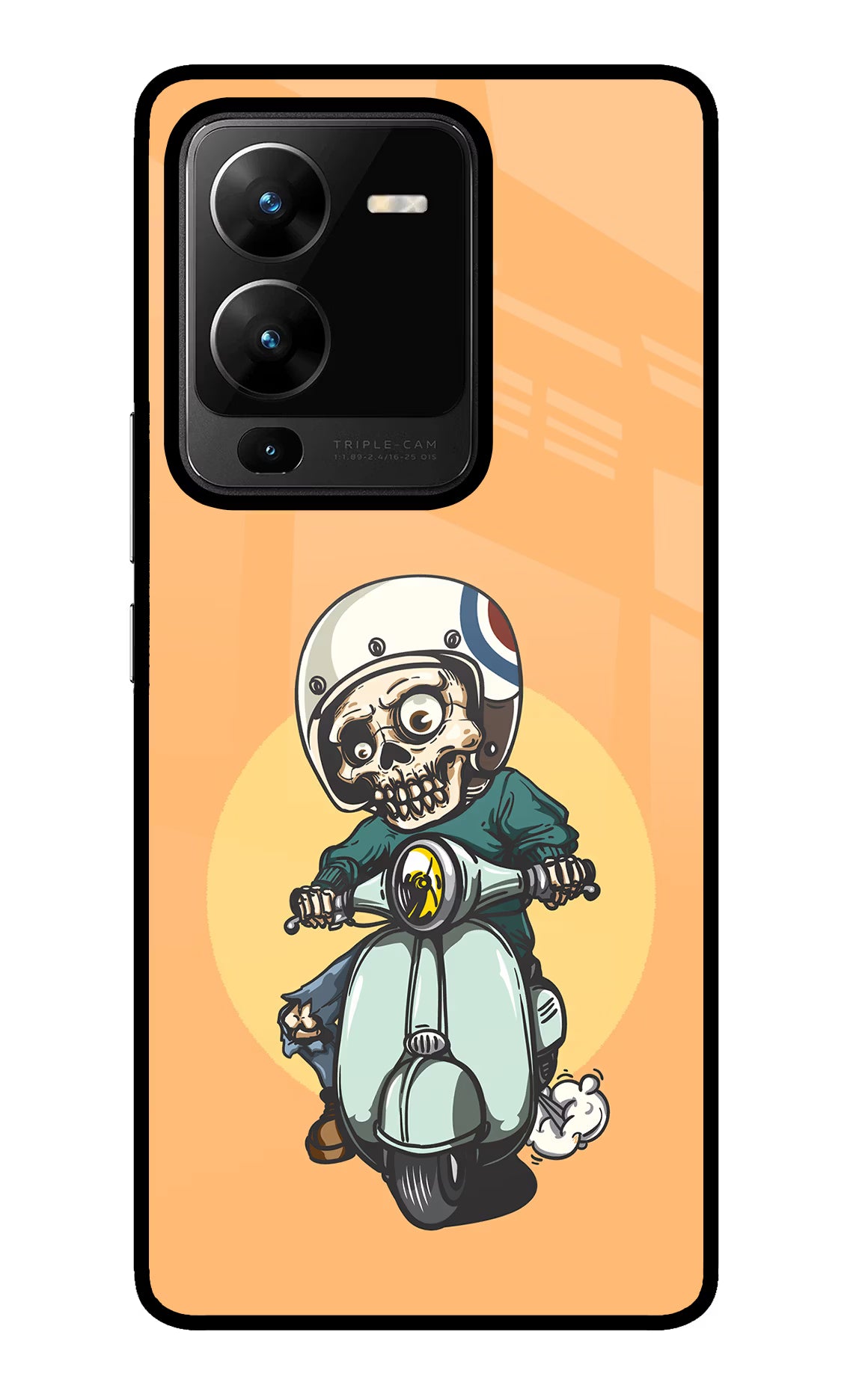 Undead Biker Vivo V25 Pro 5G Glass Case Back Cover by Casekaro