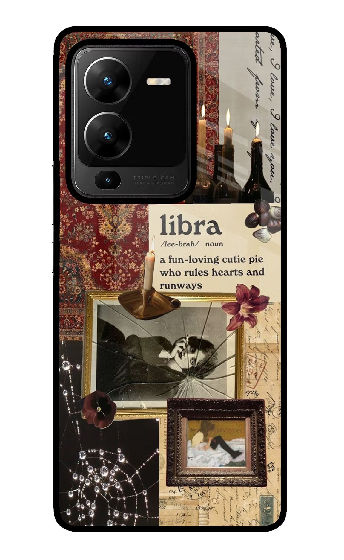 Libra Zodiac Vivo V25 Pro 5G Glass Case Back Cover by Casekaro