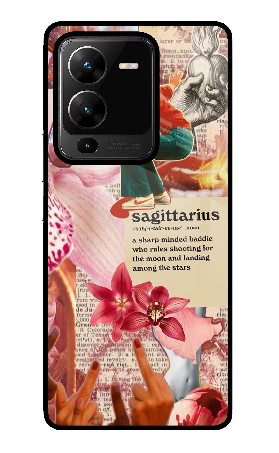 Sagittarius Zodiac Vivo V25 Pro 5G Glass Case Back Cover by Casekaro