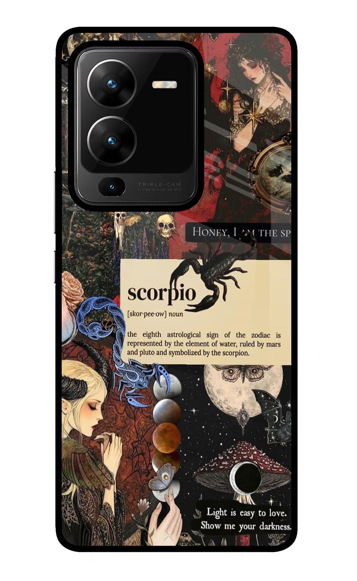 Scorpio Zodiac Vivo V25 Pro 5G Glass Case Back Cover by Casekaro