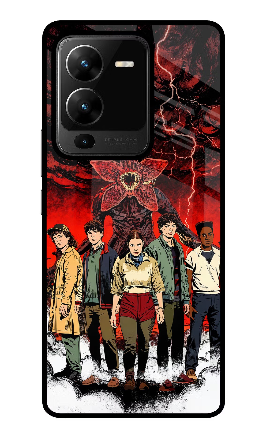 Ordinary Things Characters Vivo V25 Pro 5G Glass Case Back Cover by Casekaro