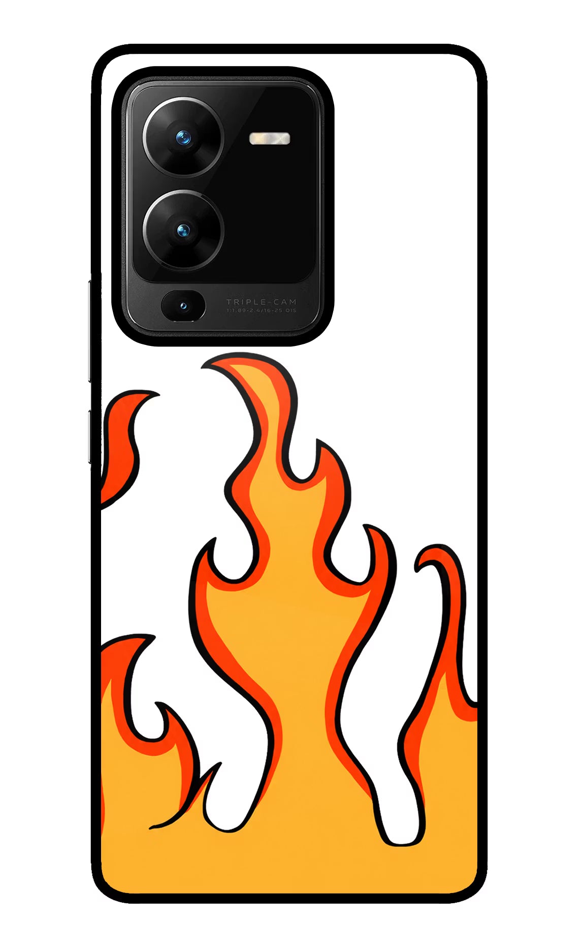 Fired Up – White Vivo V25 Pro 5G Glass Case Back Cover by Casekaro