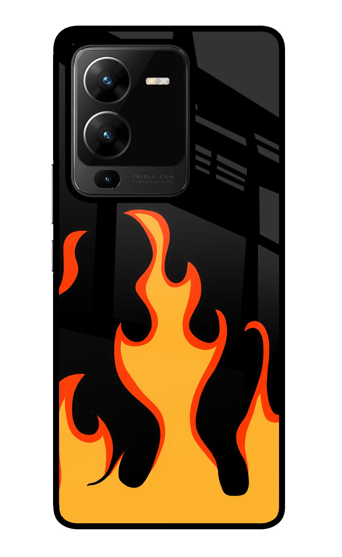 Fired Up – Black Vivo V25 Pro 5G Glass Case