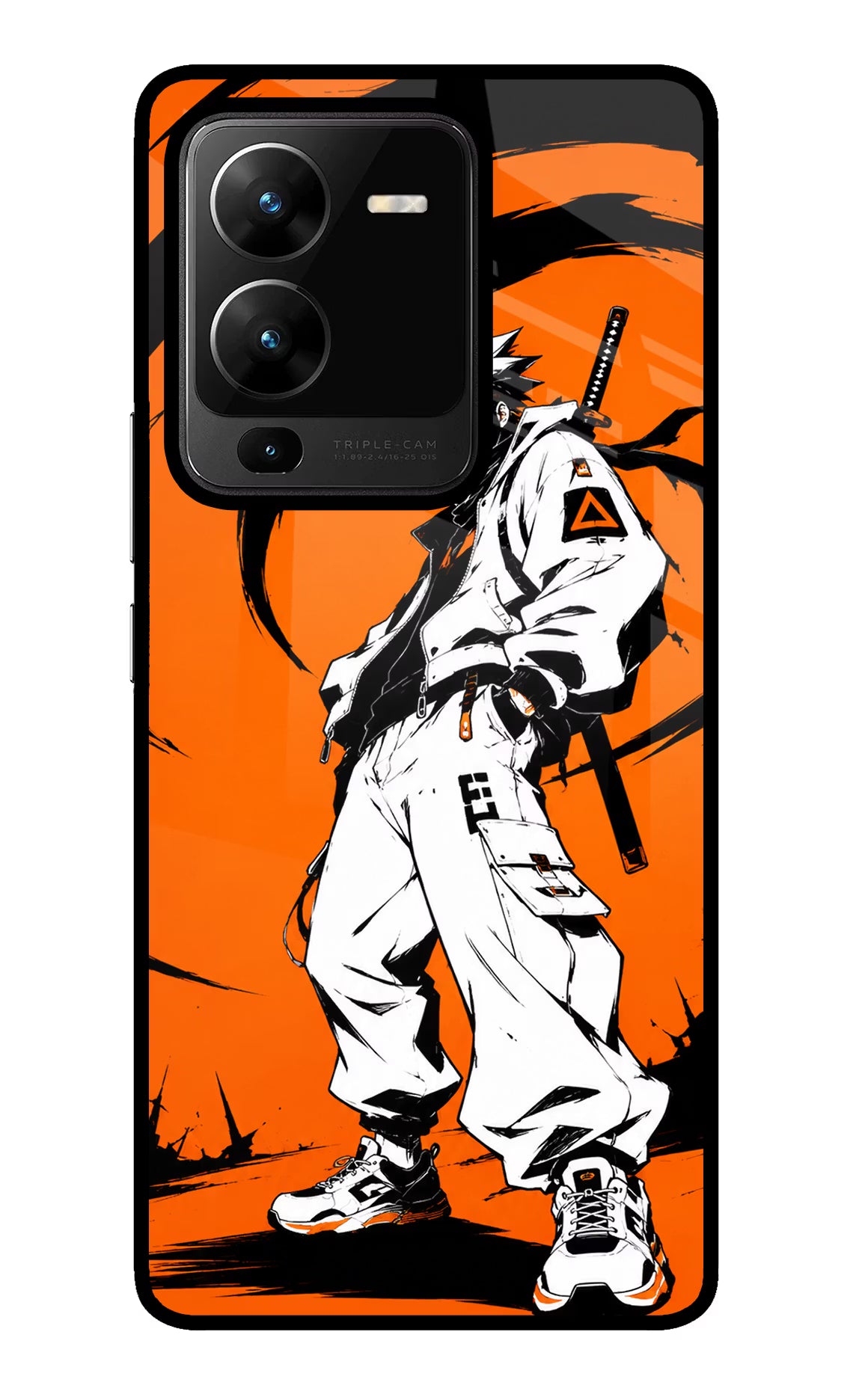 Street Samurai  Vivo V25 Pro 5G Glass Case Back Cover by Casekaro