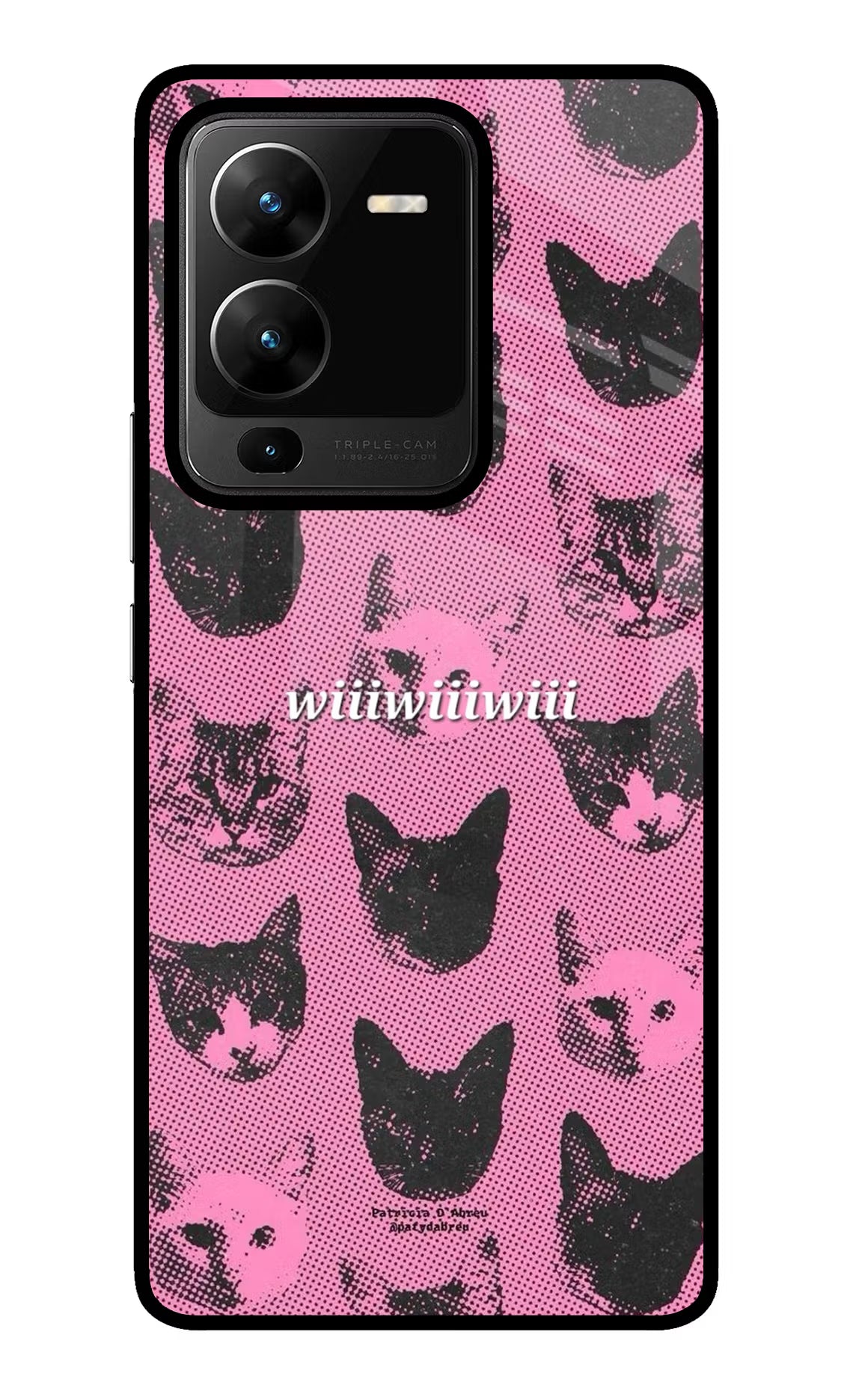 Pink Cats Vivo V25 Pro 5G Glass Case Back Cover by Casekaro