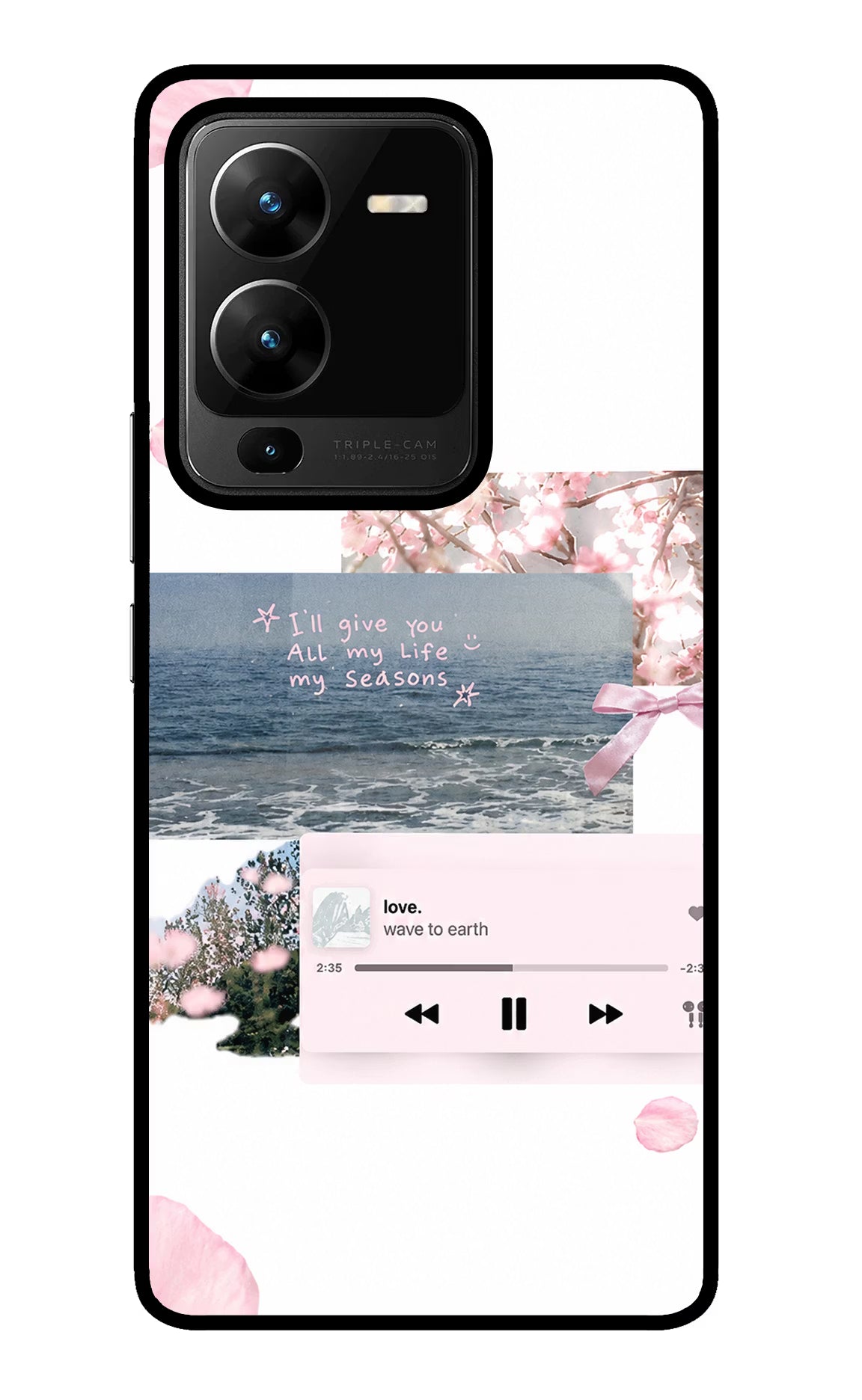 Wave to earth Vivo V25 Pro 5G Glass Case Back Cover by Casekaro
