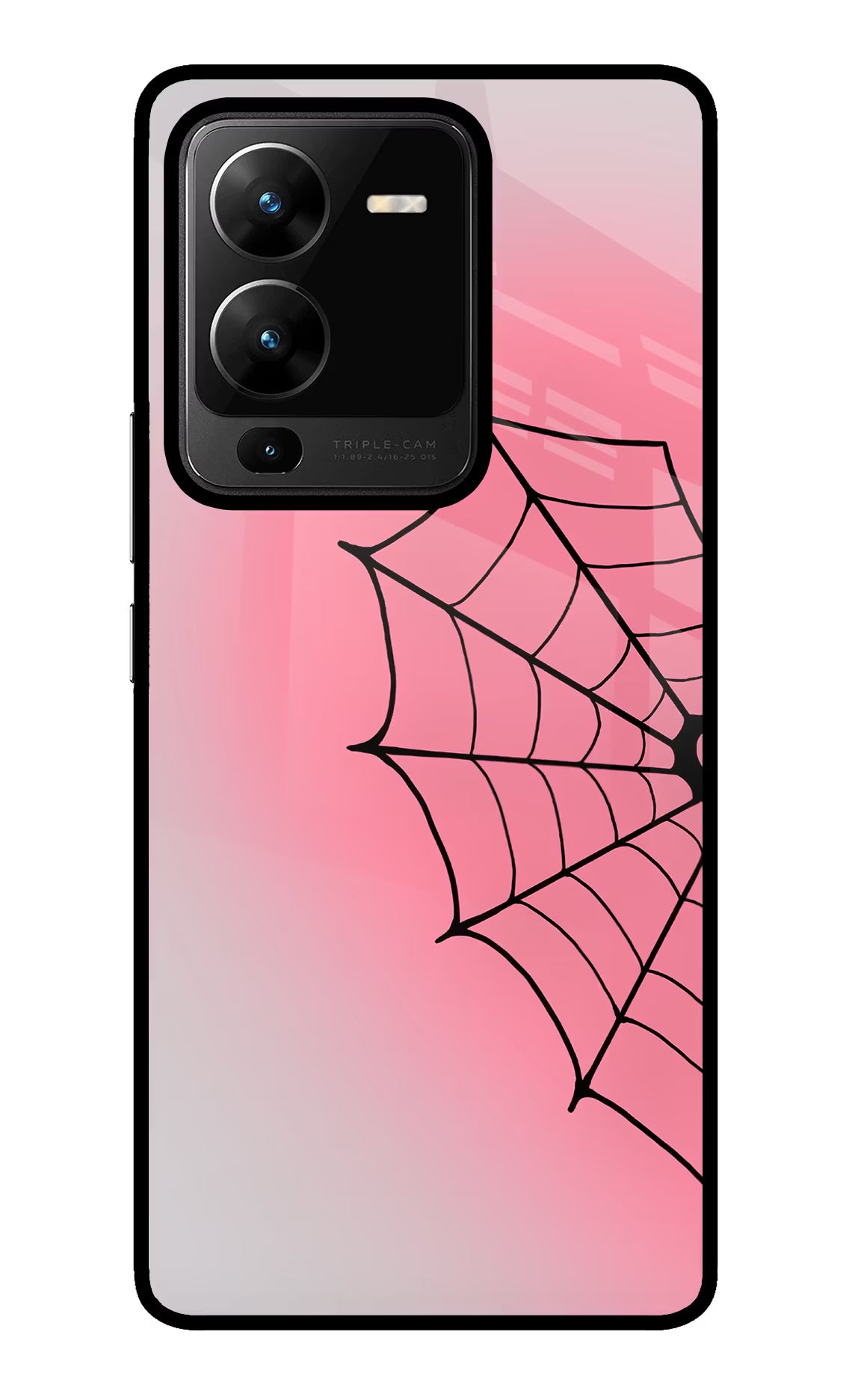 Pink Web Vivo V25 Pro 5G Glass Case