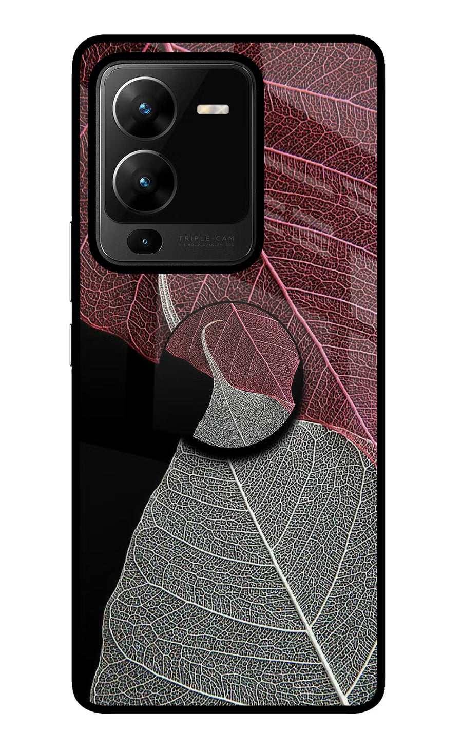Leaf Pattern Vivo V25 Pro 5G Pop Case, Glass case