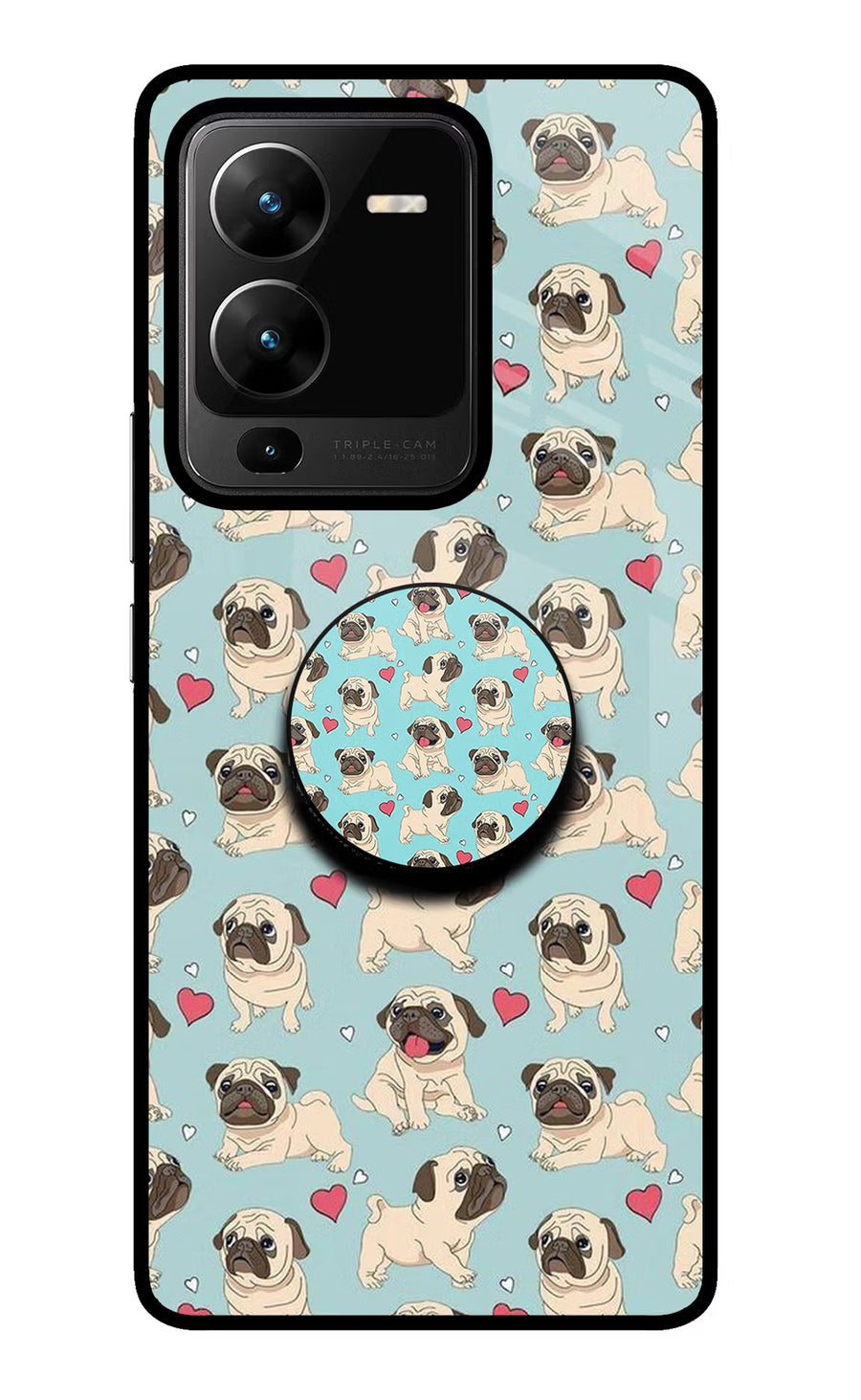 Pug Dog Vivo V25 Pro 5G Pop Case, Glass case