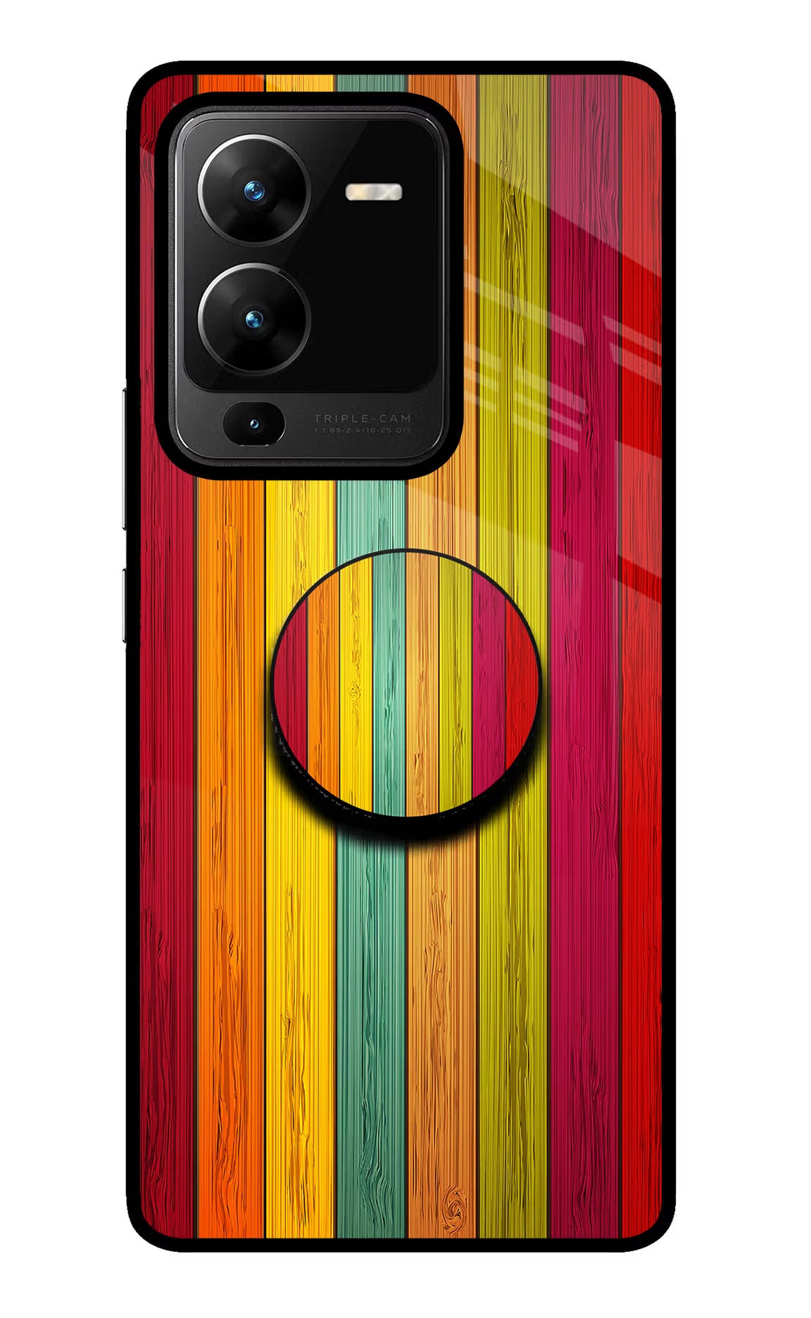 Multicolor Wooden Vivo V25 Pro 5G Pop Case by Casekaro