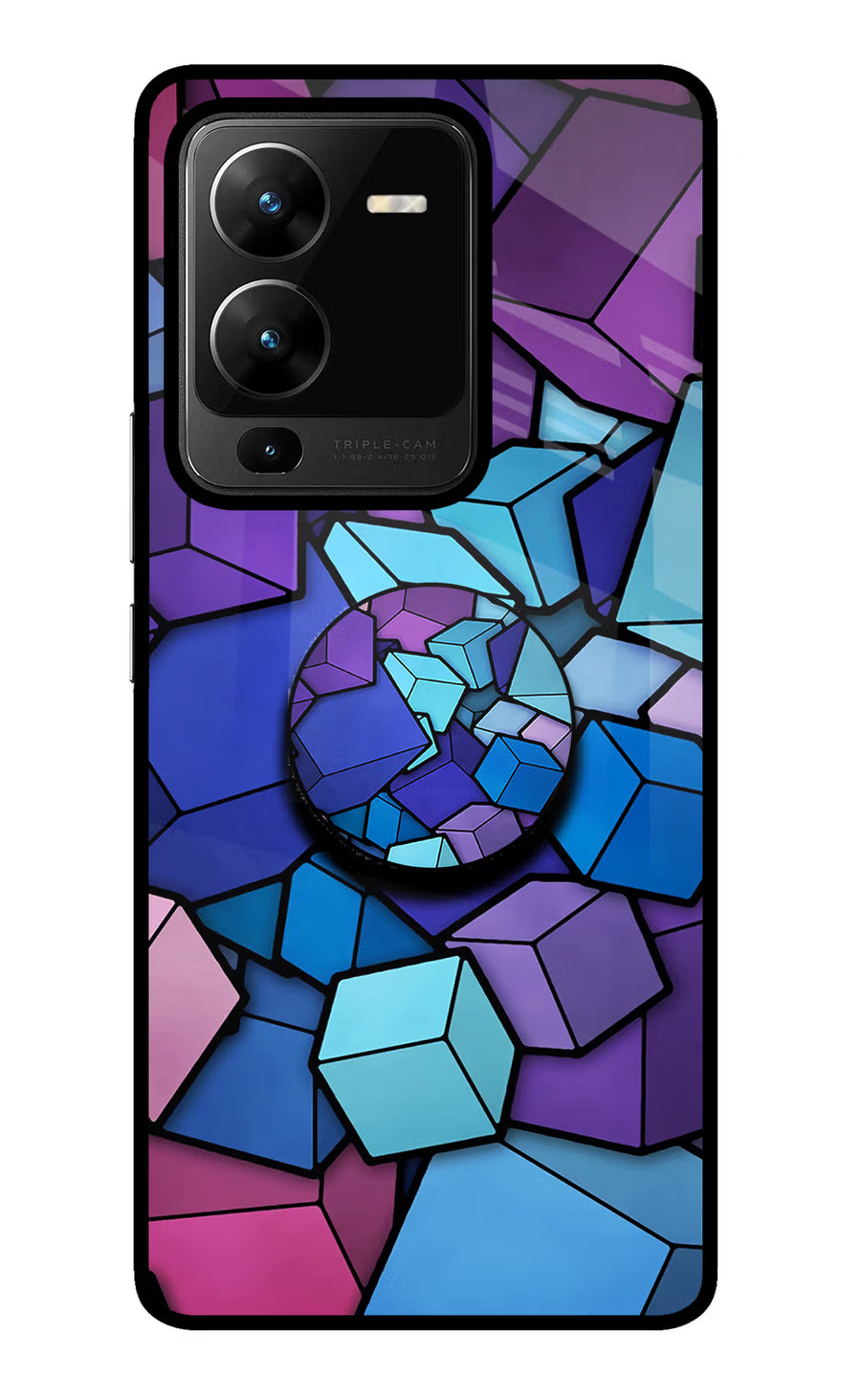 Cubic Abstract Vivo V25 Pro 5G Pop Case, Glass case