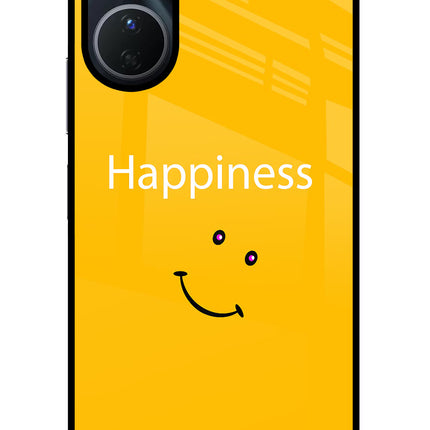 Happiness With Smiley Vivo Y16 Glass Case Back Cover by Casekaro