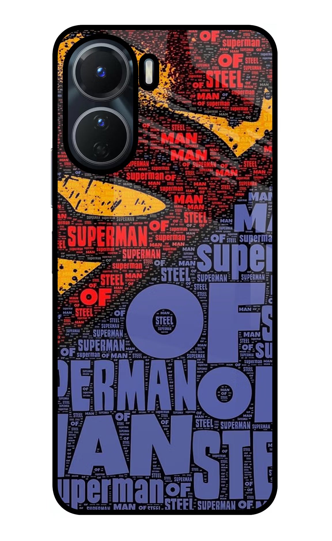 Superman Vivo Y16 Glass Case Back Cover by Casekaro