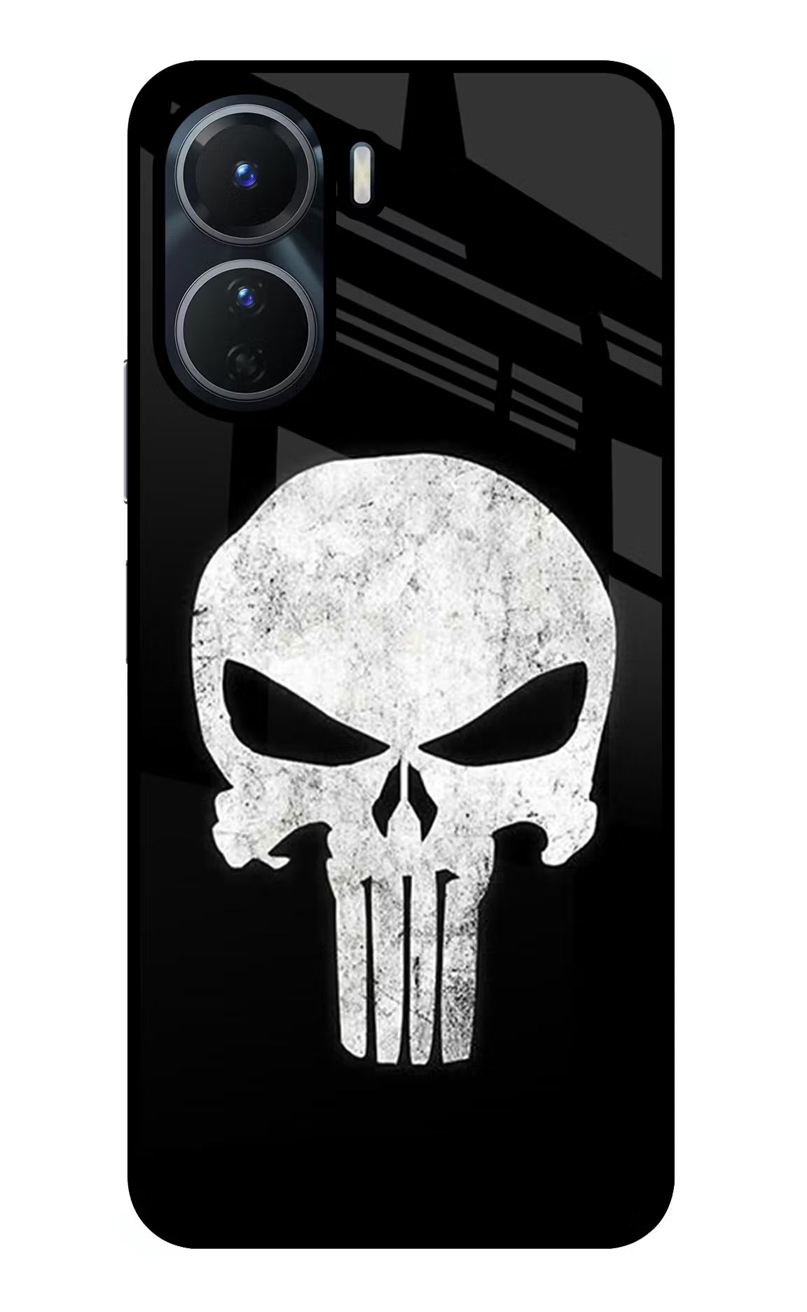 Punisher Skull Vivo Y16 Glass Case Back Cover by Casekaro
