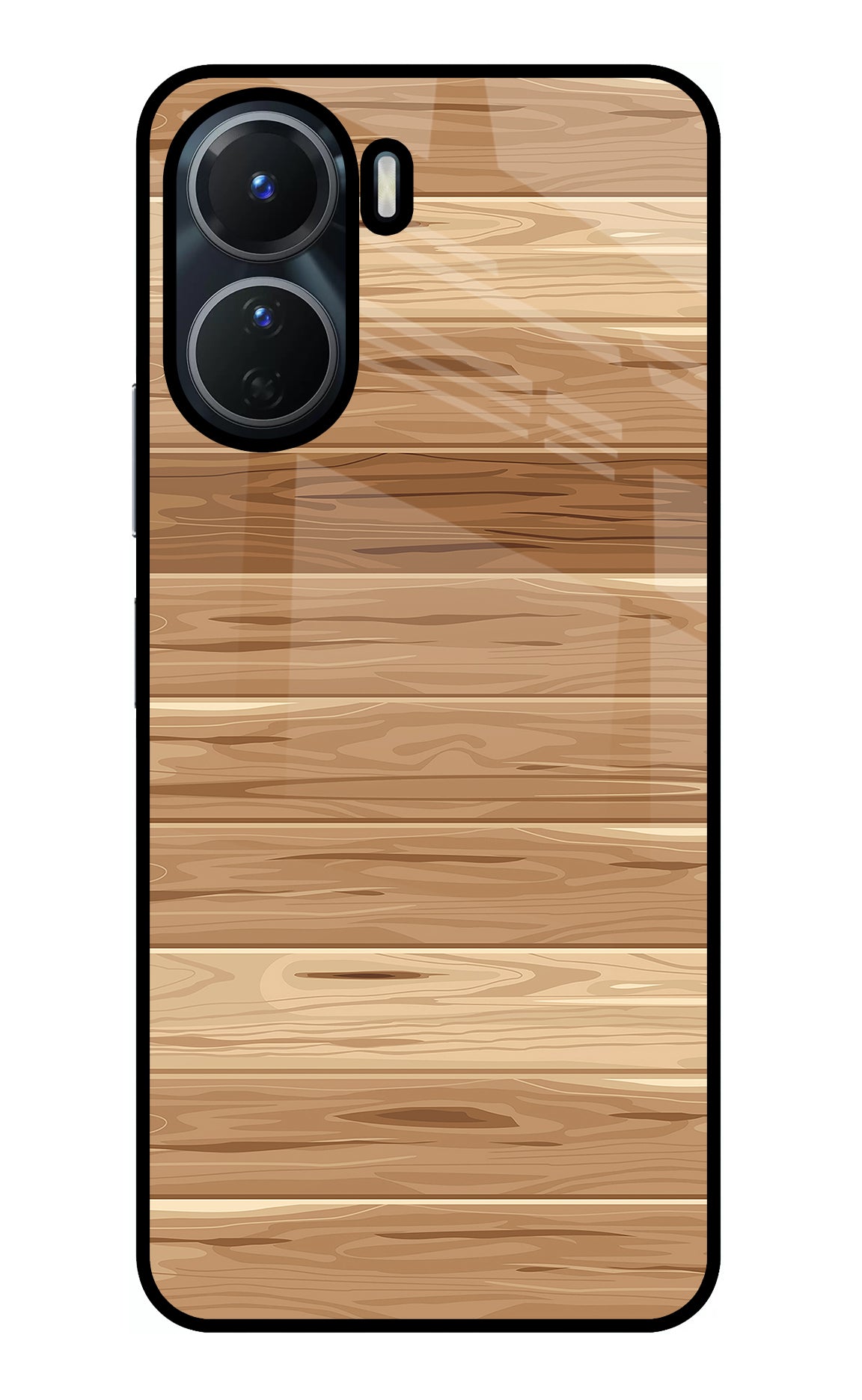 Wooden Vector Vivo Y16 Glass Case