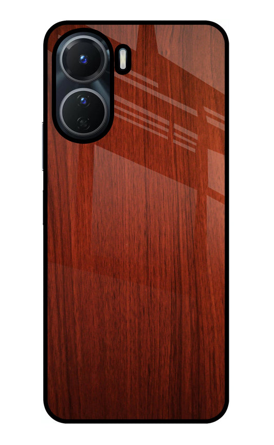 Wooden Plain Pattern Vivo Y16 Glass Case