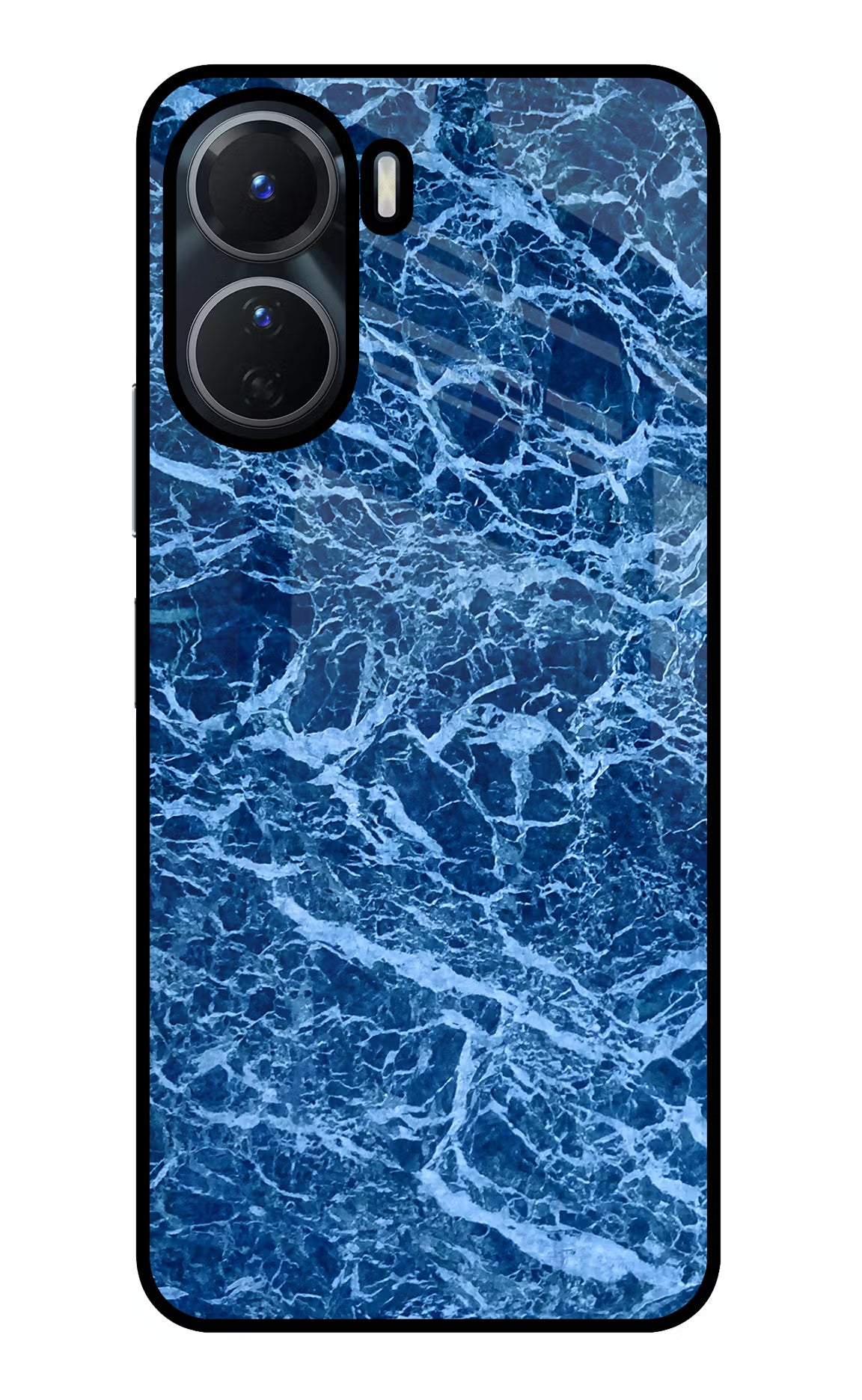 Blue Marble Vivo Y16 Glass Case Back Cover by Casekaro