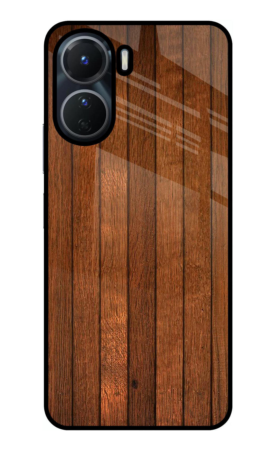 Wooden Artwork Bands Vivo Y16 Glass Case