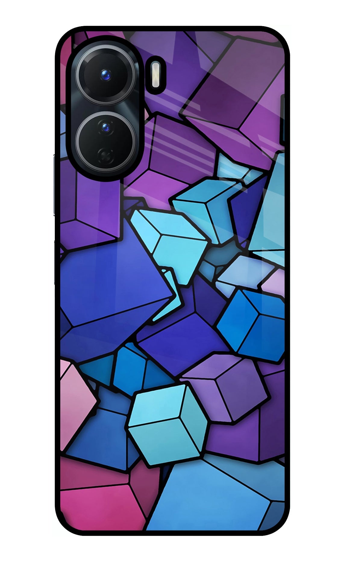 Cubic Abstract Vivo Y16 Glass Case