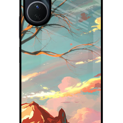 Scenery Vivo Y16 Glass Case Back Cover by Casekaro