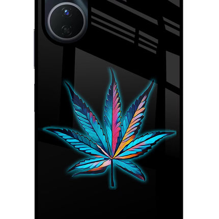 Weed Vivo Y16 Glass Case Back Cover by Casekaro