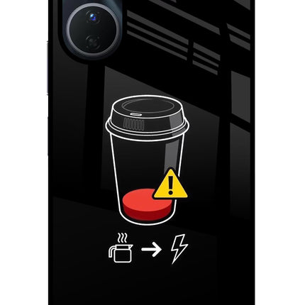 Coffee Vivo Y16 Glass Case Back Cover by Casekaro