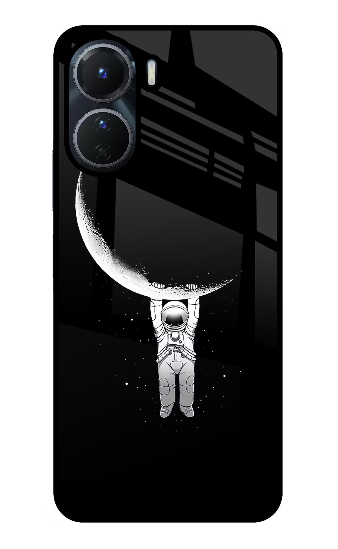 Moon Space Vivo Y16 Glass Case Back Cover by Casekaro