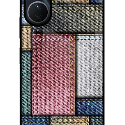 Multicolor Jeans Vivo Y16 Glass Case Back Cover by Casekaro