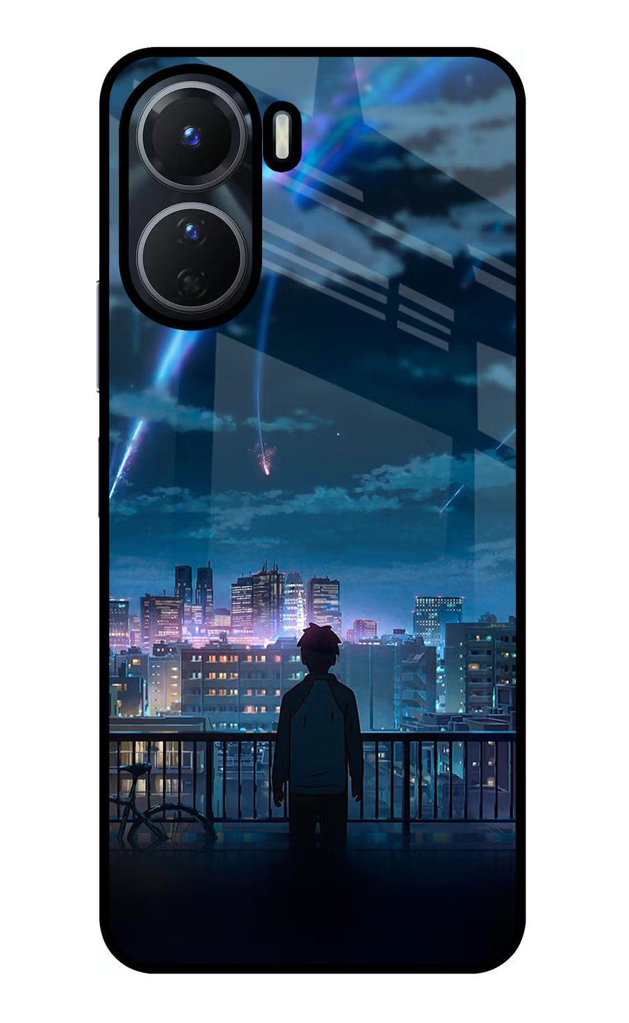 Anime Vivo Y16 Back Cover, Glass case