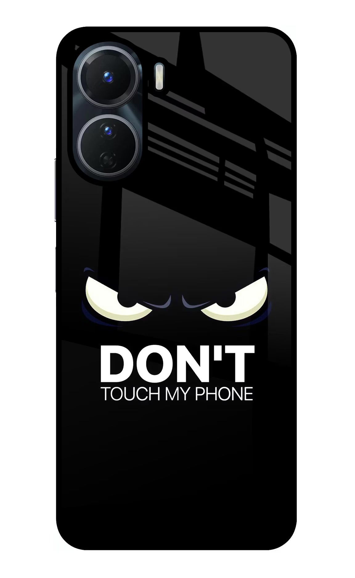 Don'T Touch My Phone Vivo Y16 Glass Case Back Cover by Casekaro