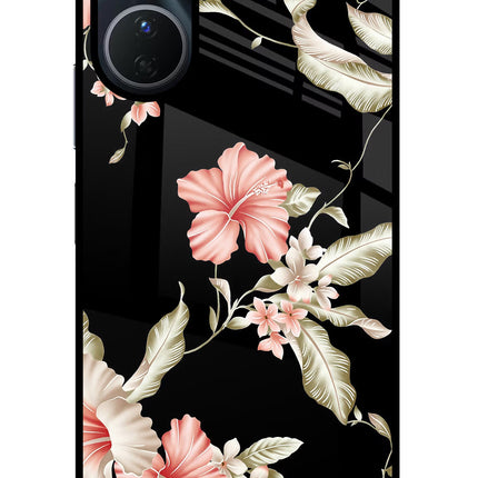 Flowers Vivo Y16 Glass Case Back Cover by Casekaro