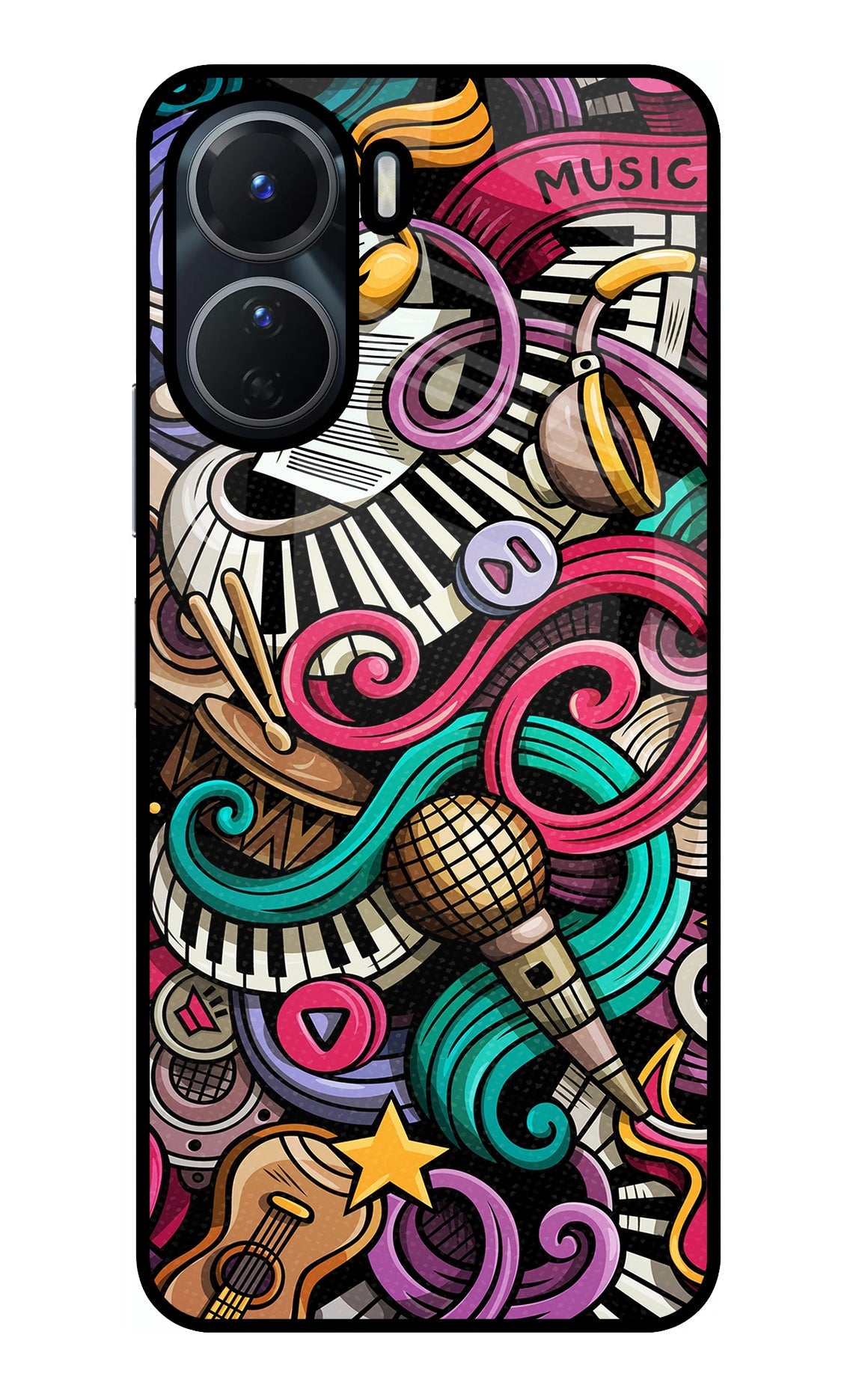 Music Abstract Vivo Y16 Glass Case